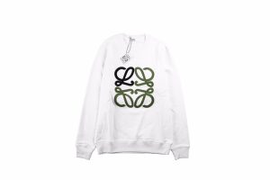 ロエベ Loewe 刺繍ロゴ クルーネック スウェットシャツ ホワイト 22FW
