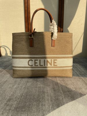 Celineセリーヌ 190062 ホリゾンタル キャバス ロゴプリント トートバッグ 44x32x15cm