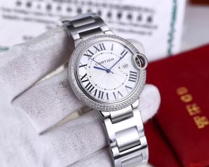 カルティエ バロンブルー42mm ダイヤモンド クォーツムーブメント 【GD工場出品】