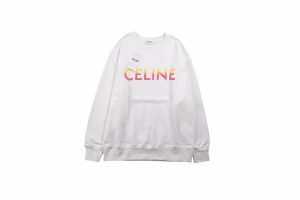 セリーヌ  Celine グラデーション ロゴ クルーネック スウェットシャツ ホワイト