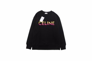 セリーヌ  Celine グラデーション ロゴ クルーネック スウェットシャツ ブラック
