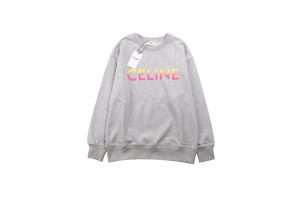 セリーヌ  Celine グラデーション ロゴ クルーネック スウェットシャツ グレー