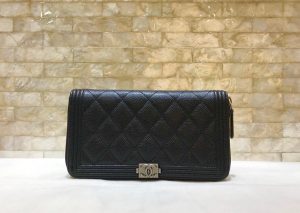 CHANELシャネル ボーイシャネル ジップウォレット A80288 19×10cm