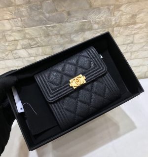 CHANELシャネル BOY CHANEL スモール フラップ ウォレット A80734  11×10cm