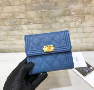CHANELシャネル BOY CHANEL スモール フラップ ウォレット A80734  11×10cm