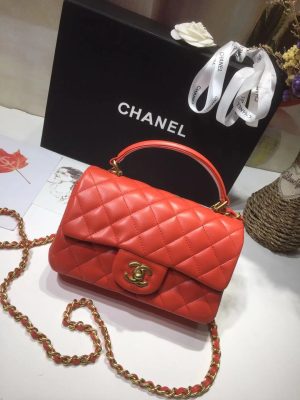 CHANELシャネル  トップハンドル ミニ フラップ バッグ AS8816   20X14X7CM