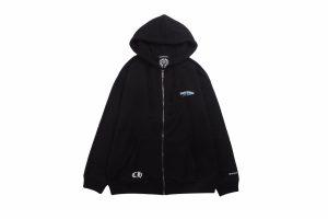 クロムハーツ CHROME HEARTS クラシックなビッグロゴ ジッパー パーカー ブラック 22FW