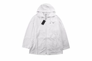 プラダ Prada テクニカルポプリン レインコート ホワイト 22FW