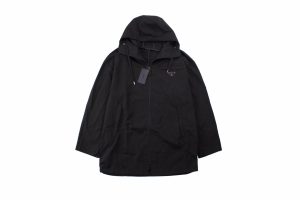 プラダ Prada テクニカルポプリン レインコート ブラック 22FW