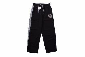 ロエベ Loewe ロゴ入りサイドプリントパンツ ブラック 22SS