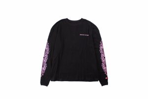 クロムハーツ CHROME HEARTS ワッフルレタリングロングスリーブTシャツ ブラック