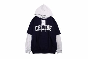 セリーヌ Celine コットンフリース セリーヌツートンパーカー 22SS