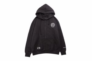 クロムハーツ CHROME HEARTS クラシックなビッグロゴ ジッパー パーカー ブラック 22FW