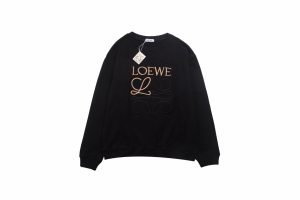 ロエベ Loewe 刺繍ロゴ クラシック クルーネックスウェット ブラック 22FW