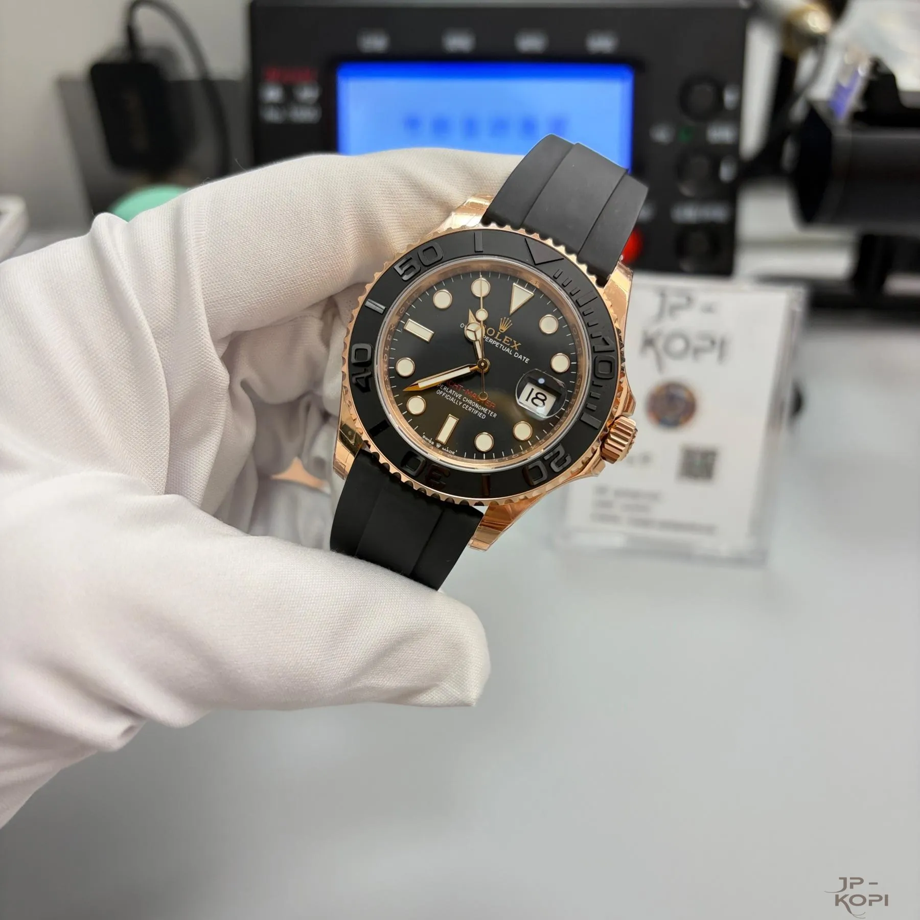 ロレックス ヨットマスター40 126655|エバーローズゴールド ブラックダイアル 丹東Cal.3235【VS工場製】 - 画像 (4)