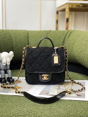 シャネル CHANEL AS3652 スモール トップハンドル フラップ バッグ 17 × 20.5 × 6 cm