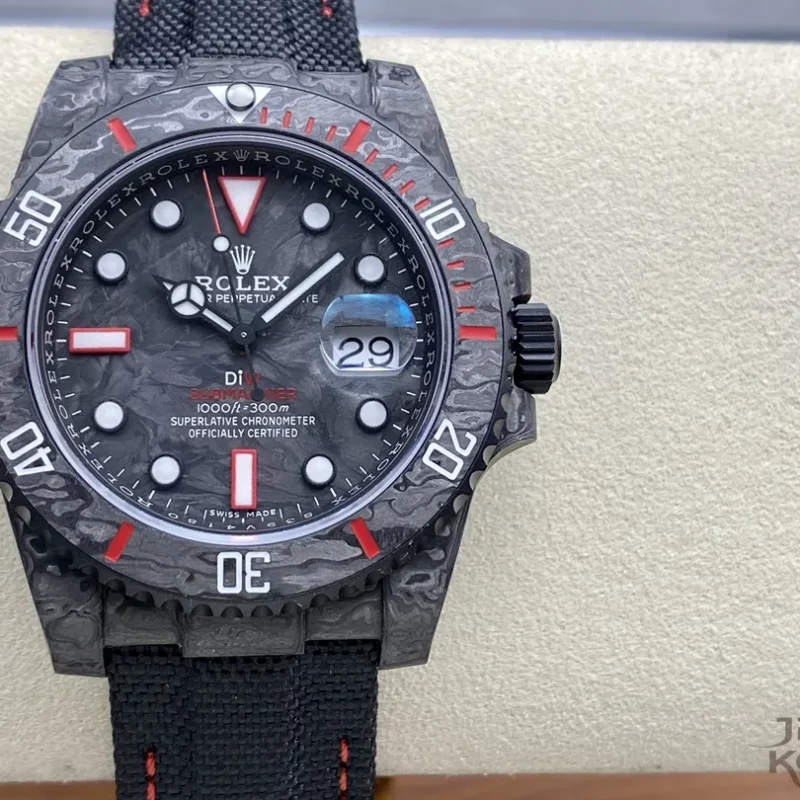 DIW × ロレックス サブマリーナー All Carbon Black オールカーボンブラック&レッド【VS工場出品】