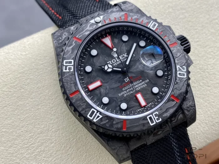DIW × ロレックス サブマリーナー All Carbon Black オールカーボンブラック&レッド【VS工場出品】 - 画像 (2)