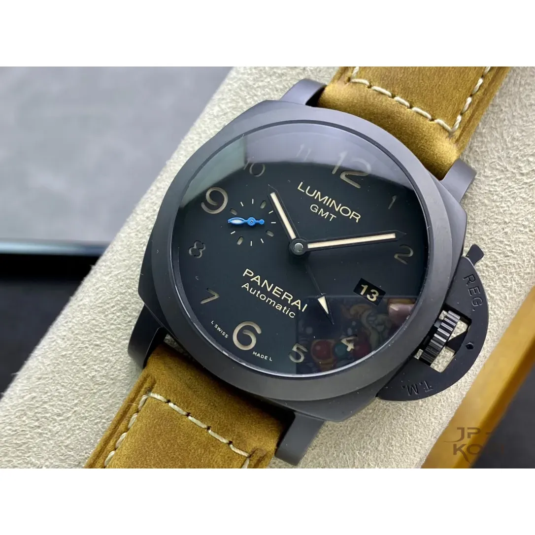 パネライ ルミノール1950 3DAYS GMT PAM01441|ブラック 44mm Cal.P.9010【VS工場製高品質腕時計】 - 画像 (4)