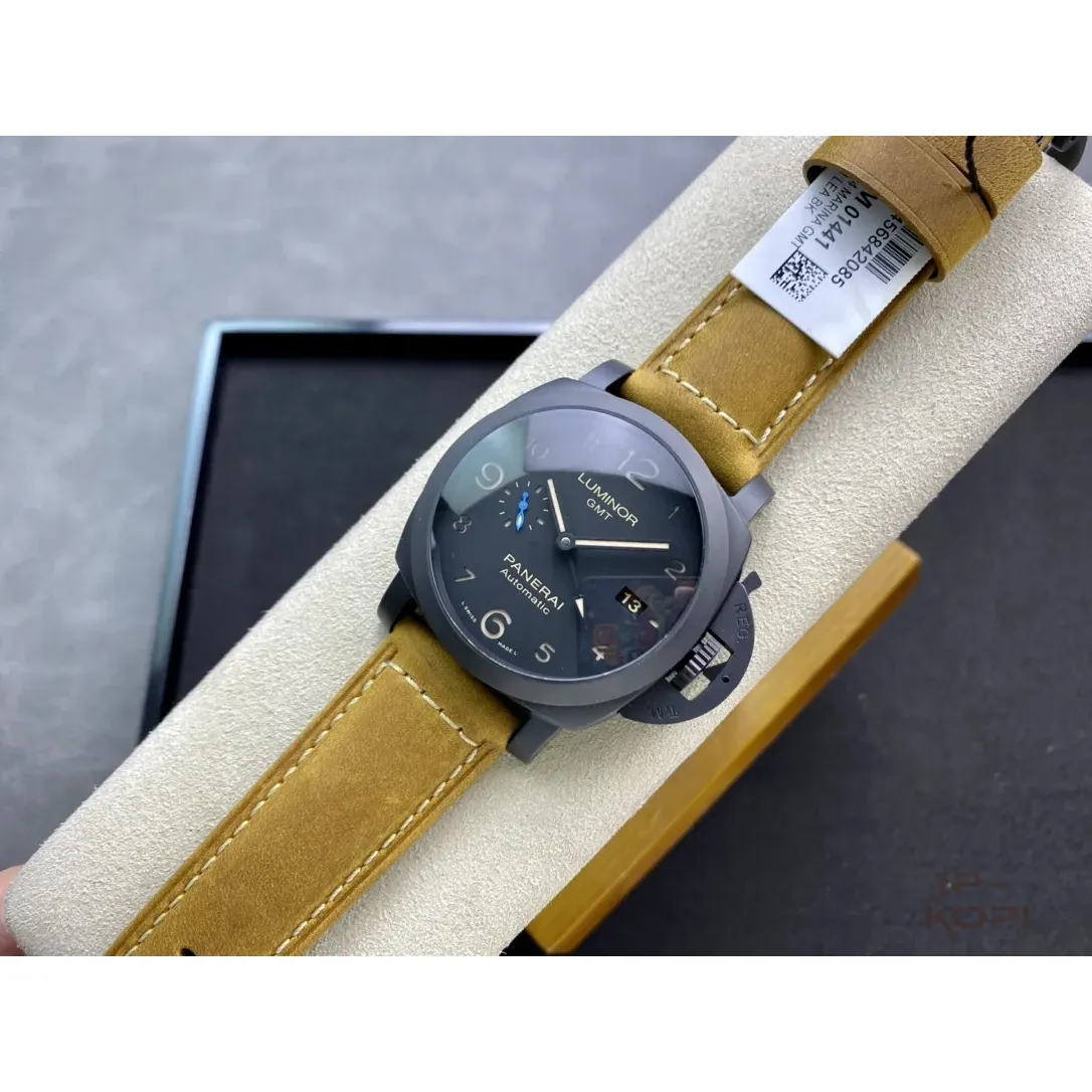 パネライ ルミノール1950 3DAYS GMT PAM01441|ブラック 44mm Cal.P.9010【VS工場製高品質腕時計】 - 画像 (5)