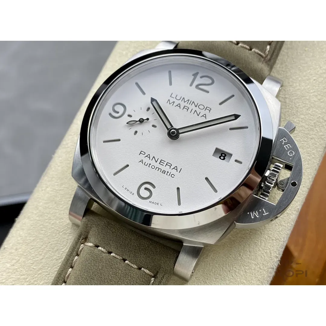 パネライ ルミノール マリーナ PAM01314|ホワイト文字盤 44mm Cal.P.9010【VS工場製高品質腕時計】 - 画像 (4)