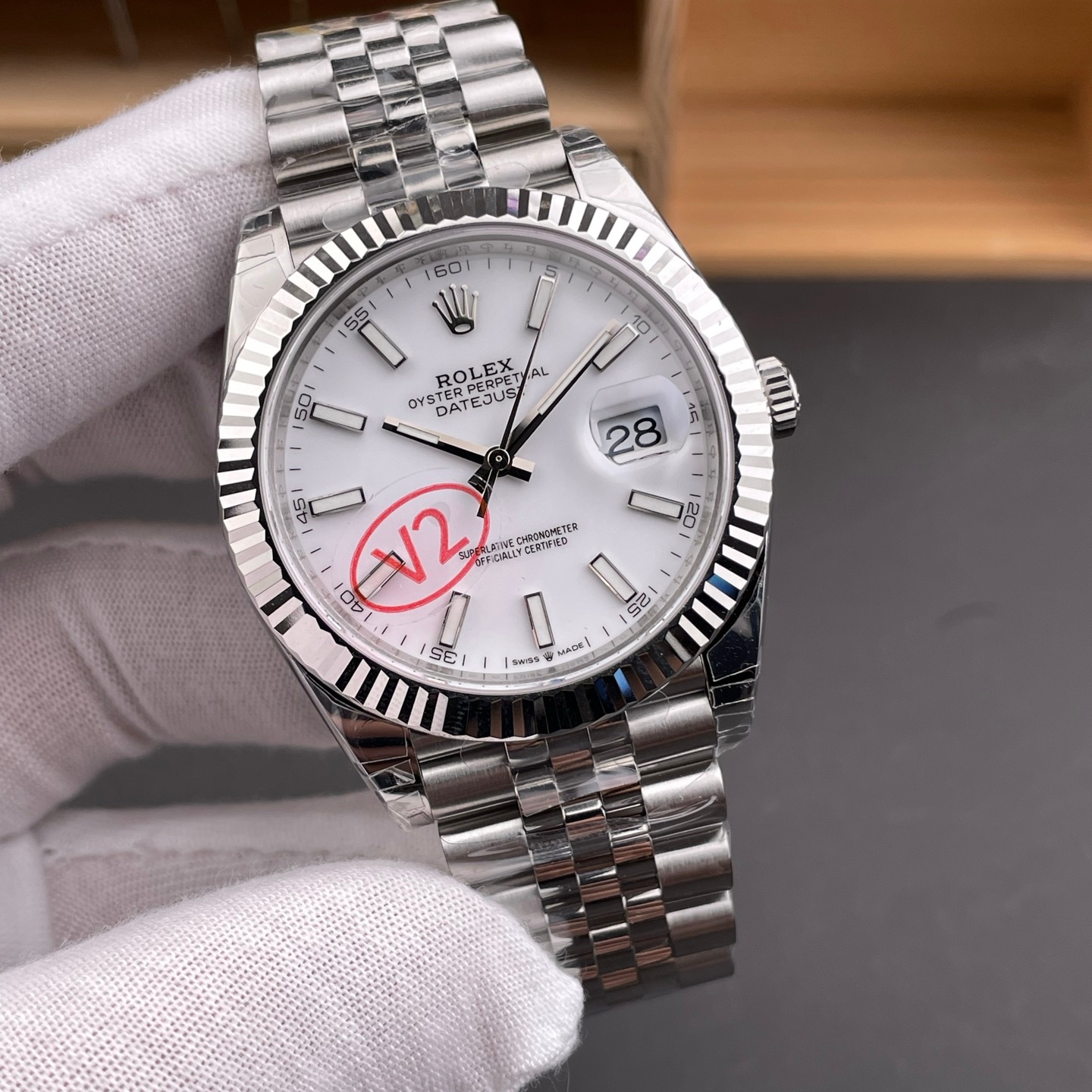 ロレックス デイトジャスト 126334|ホワイトダイアル 41mm ジュビリーブレス フルーテッドベゼル【VS工場製】 - 画像 (3)