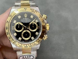 ロレックス デイトナ 116503G 8Pダイヤ ブラック 丹東Cal.4130【CLEAN工場出品】