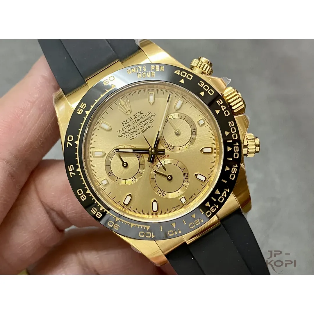 ロレックス デイトナ 116518LN シャンパン|40mm クロノグラフ ラバーベルト【CLEAN工場製 高品質コピー腕時計】 - 画像 (3)