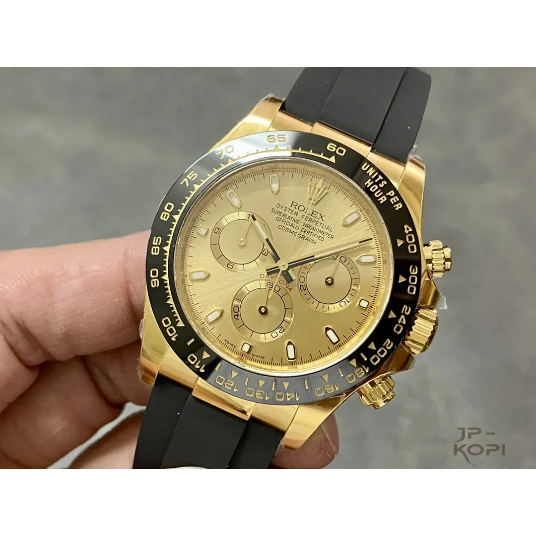 ロレックス デイトナ 116518LN シャンパン|40mm クロノグラフ ラバーベルト【CLEAN工場製 高品質コピー腕時計】 - 画像 (4)