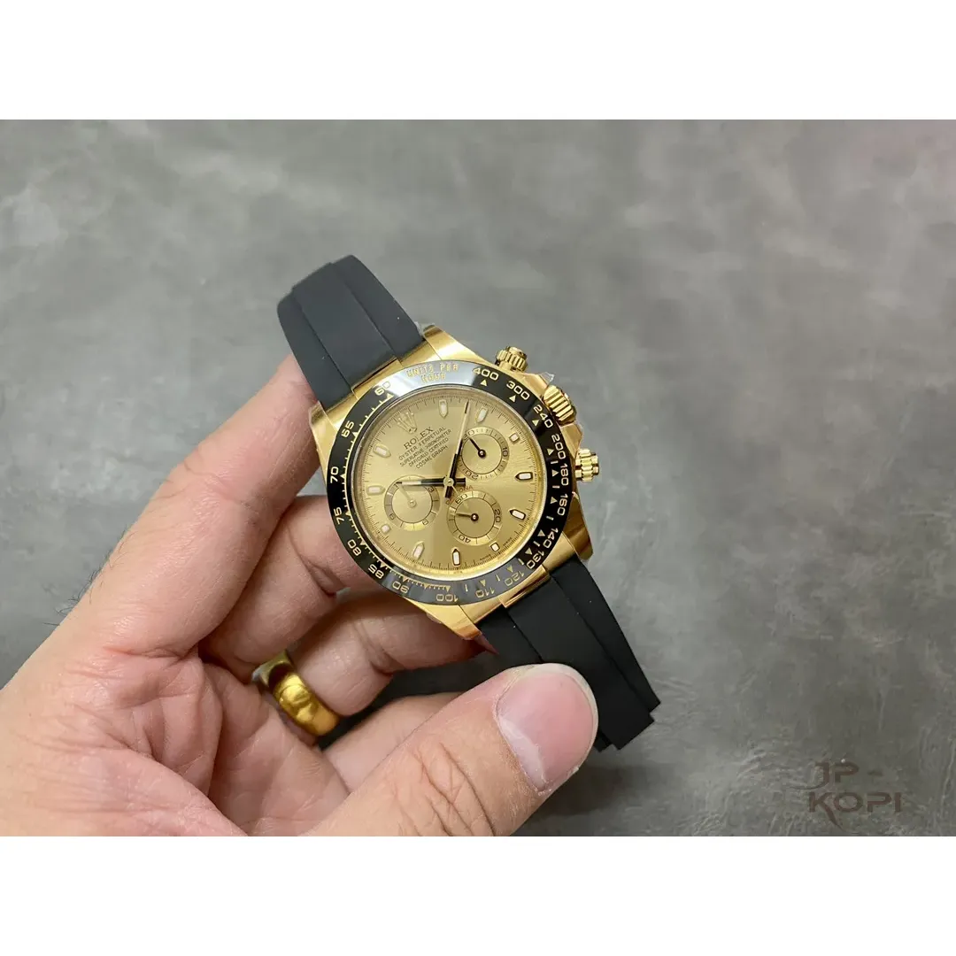 ロレックス デイトナ 116518LN シャンパン|40mm クロノグラフ ラバーベルト【CLEAN工場製 高品質コピー腕時計】 - 画像 (5)