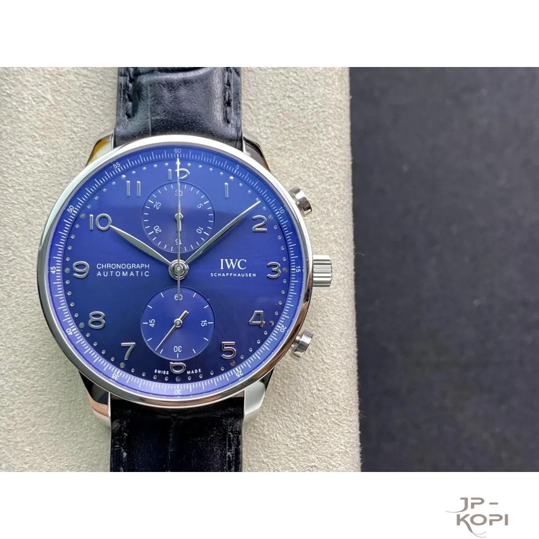 IWC ポルトギーゼ クロノグラフ IW371606|ブルー文字盤 41mm シースルーバック【ZF工場製 高品質コピー腕時計】