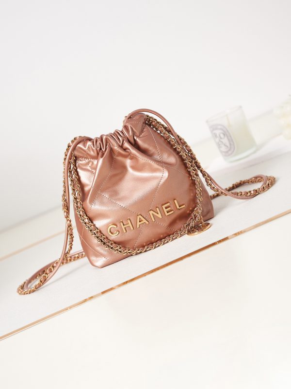 シャネル 23S Mini Handbag CHANEL 22 ミニ ハンドバック コッパー ピンク
