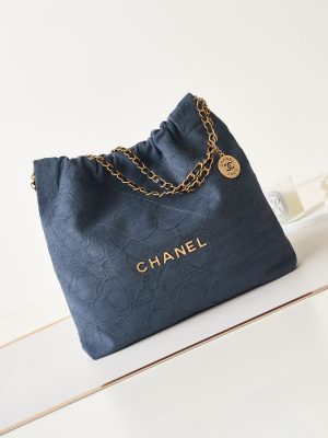シャネル 23K Handbag CHANEL 22bag デニム カメリア