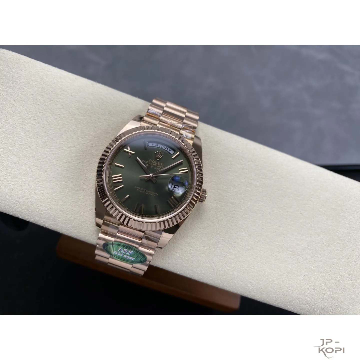 ロレックス デイデイト 40mm M228235-0025|オリーブグリーン 上海Cal.3255 加重版【ARF工場製 高品質コピー腕時計】 - 画像 (6)