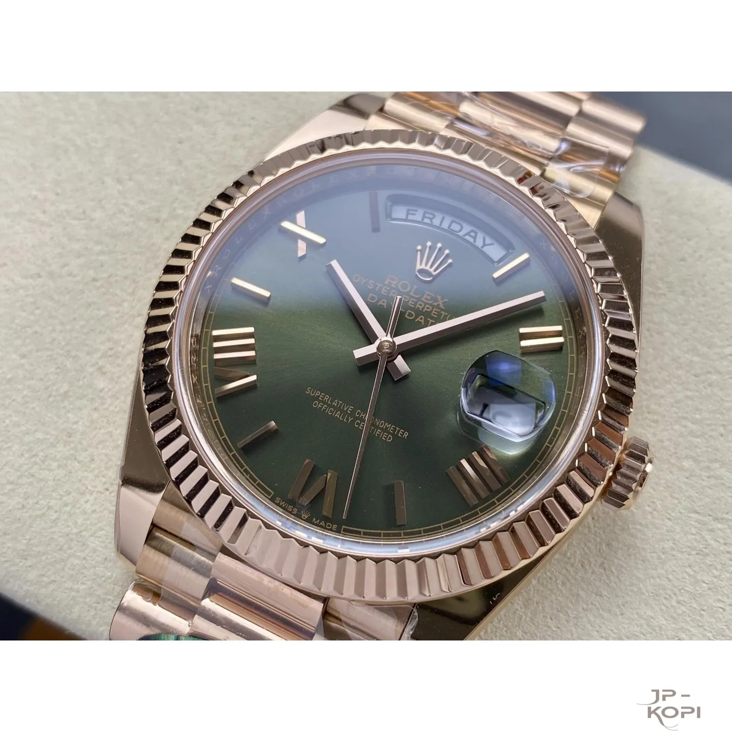 ロレックス デイデイト 40mm M228235-0025|オリーブグリーン 上海Cal.3255 加重版【ARF工場製 高品質コピー腕時計】 - 画像 (4)