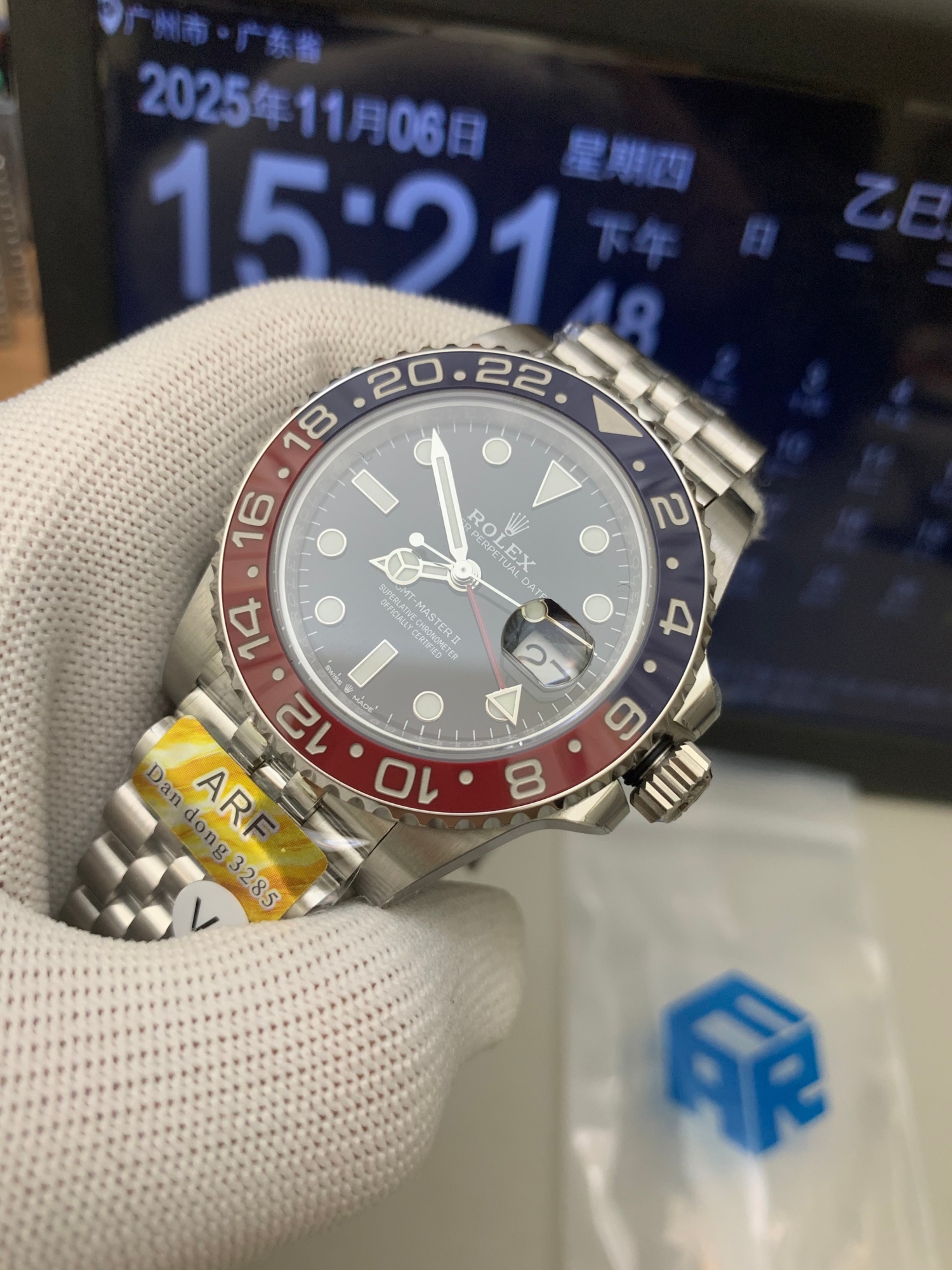 ロレックス GMTマスター II 126710BLRO|ブルーレッドベゼル ジュビリーブレスレット 丹東Cal.3285【ARF工場製 高品質腕時計】 - 画像 (4)