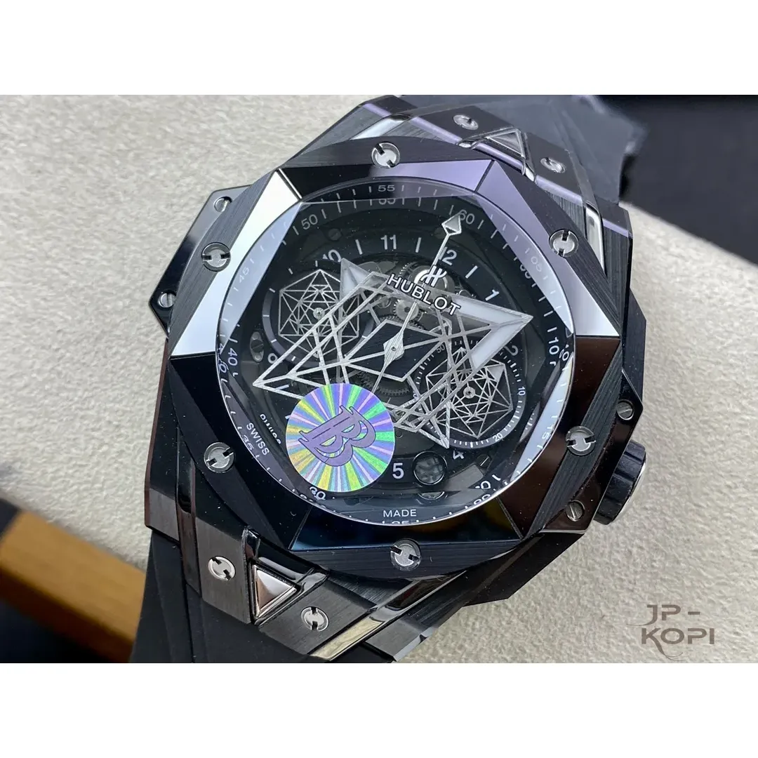 ウブロ ビッグバン ウニコ サンブルーII 418.CX.1107.RX.MXM22|ブラックセラミック 45mm 【BBF工場製高品質コピー腕時計】 - 画像 (4)