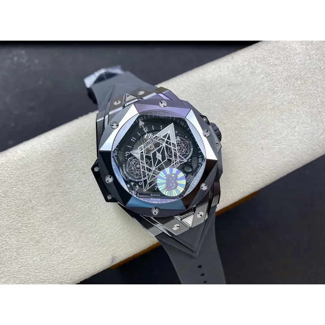 ウブロ ビッグバン ウニコ サンブルーII 418.CX.1107.RX.MXM22|ブラックセラミック 45mm 【BBF工場製高品質コピー腕時計】 - 画像 (5)