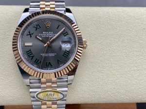 ロレックス デイトジャスト 126331 グレー/グリーンローマ ジュビリーブレスレット CAL.3235 進化版【ARF工場出品】