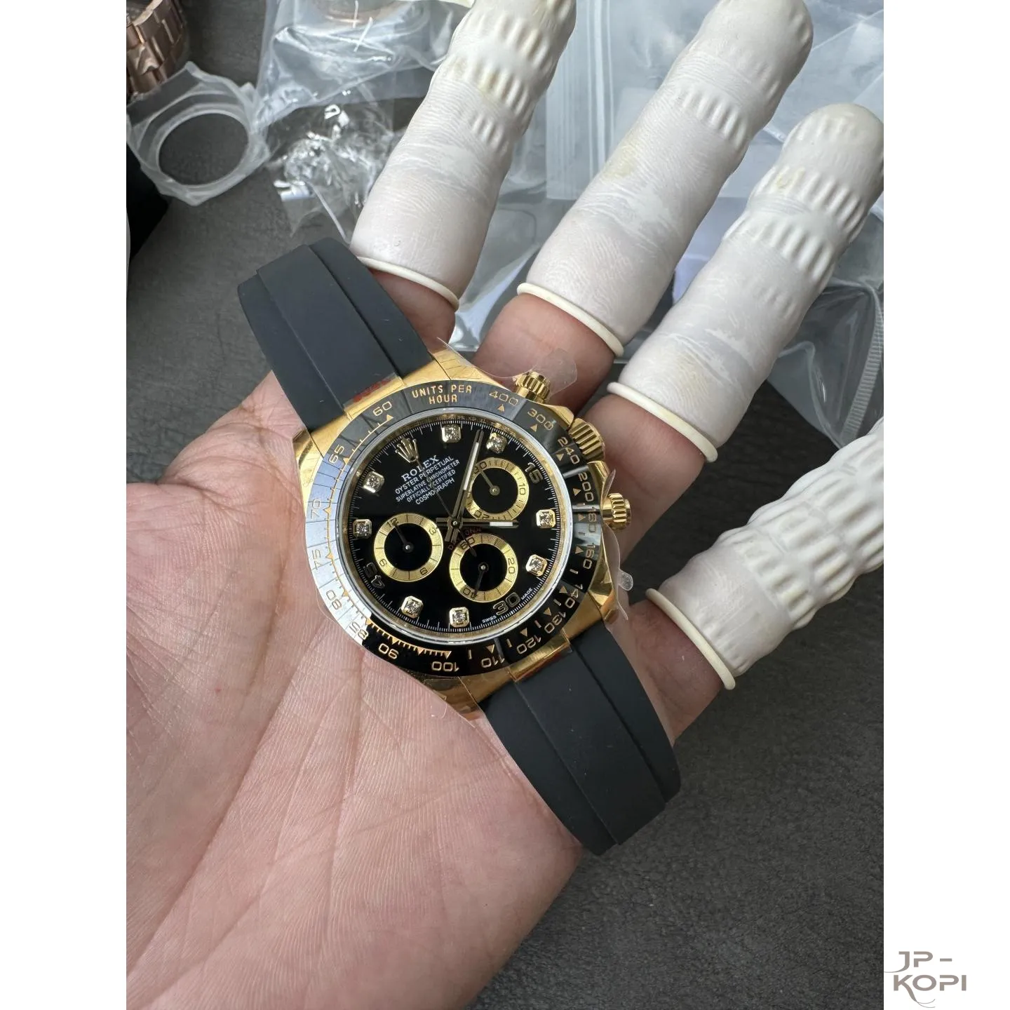 ロレックス デイトナ 116518LN-0078|ダイヤ入りブラック 丹東Cal.4130 加重版【QF工場製 高品質コピー腕時計】 - 画像 (5)