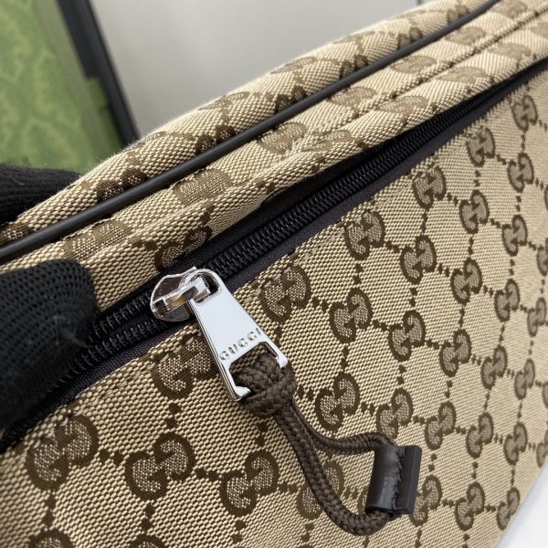 グッチ GUCCI 804262 メンズGGキャンバスウエストバッグ ベージュ×エボニー ベルトバッグ - 画像 (4)