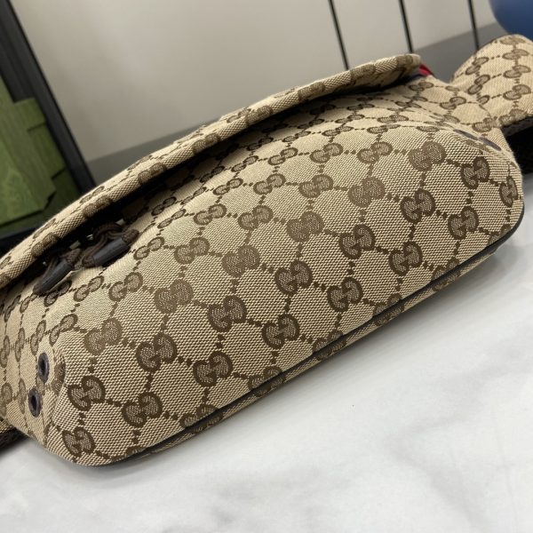 グッチ GUCCI 804262 メンズGGキャンバスウエストバッグ ベージュ×エボニー ベルトバッグ - 画像 (7)