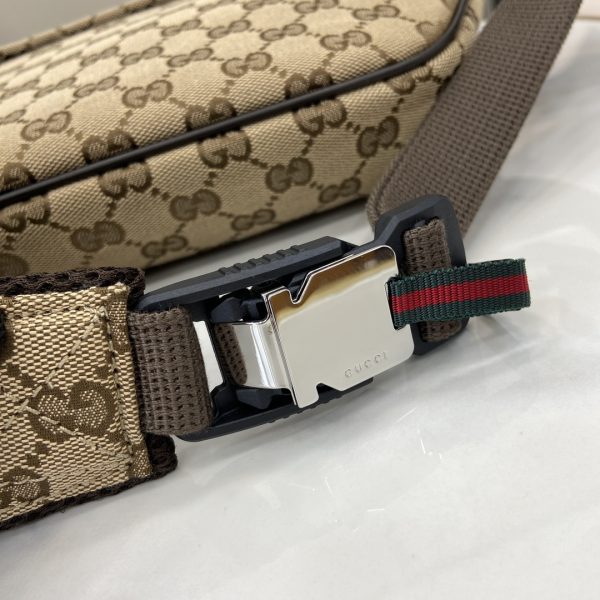 グッチ GUCCI 804262 メンズGGキャンバスウエストバッグ ベージュ×エボニー ベルトバッグ - 画像 (8)