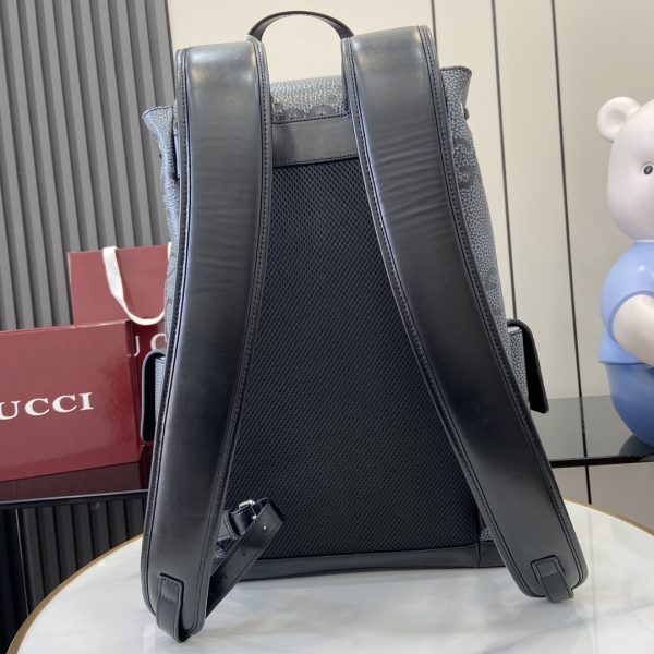 グッチ GUCCI 625770 レプリカ ·  スーパーGG粒革バックパック ✨ グレー×ブラック - 画像 (6)