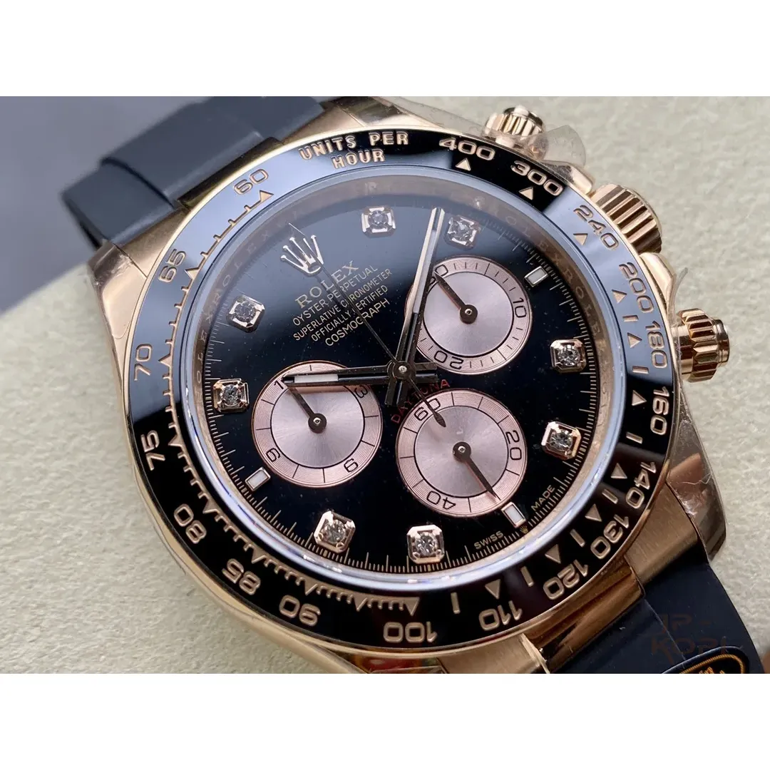 ロレックス デイトナ 126515LN-0004 ダイヤ入りブラック&サンダスト 上海Cal.4131 加重版【QF工場製 高品質コピー腕時計】 - 画像 (4)