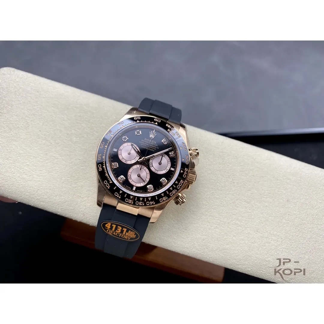 ロレックス デイトナ 126515LN-0004 ダイヤ入りブラック&サンダスト 上海Cal.4131 加重版【QF工場製 高品質コピー腕時計】 - 画像 (5)