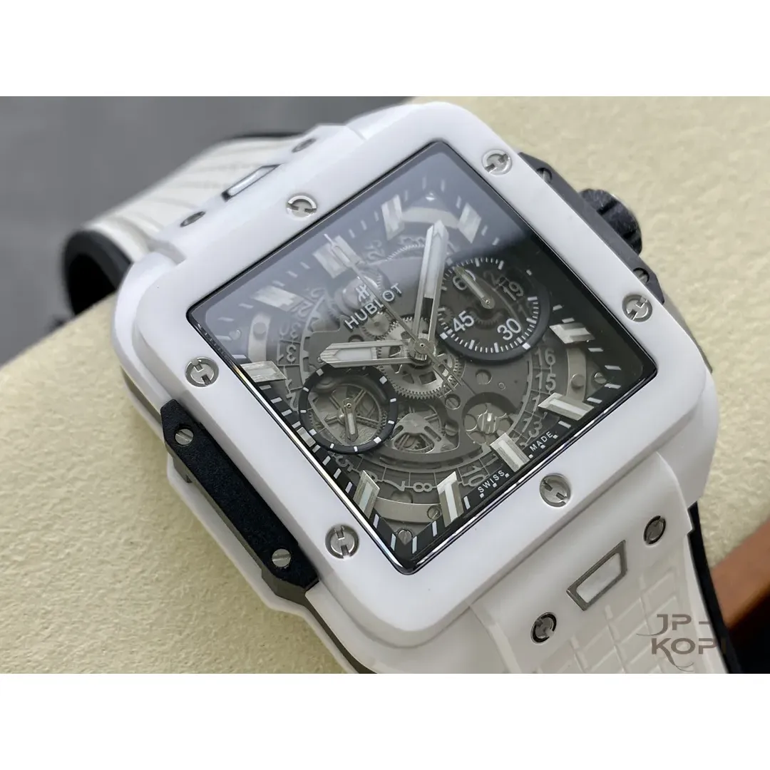 ウブロ スクエア・バン ウニコ 821.HX.0170.RX|ホワイトセラミック 42mm 【BBF工場製高品質コピー腕時計】 - 画像 (3)