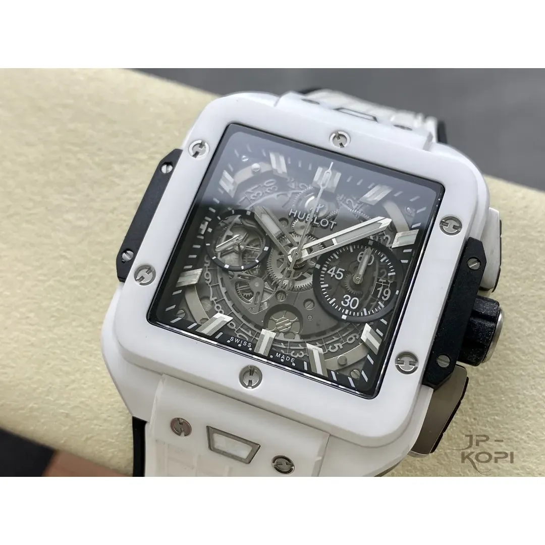 ウブロ スクエア・バン ウニコ 821.HX.0170.RX|ホワイトセラミック 42mm 【BBF工場製高品質コピー腕時計】 - 画像 (4)