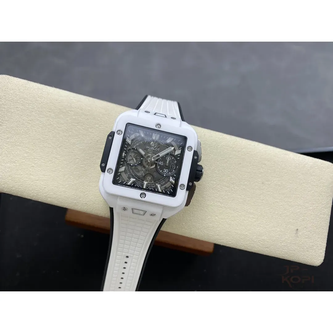 ウブロ スクエア・バン ウニコ 821.HX.0170.RX|ホワイトセラミック 42mm 【BBF工場製高品質コピー腕時計】 - 画像 (5)