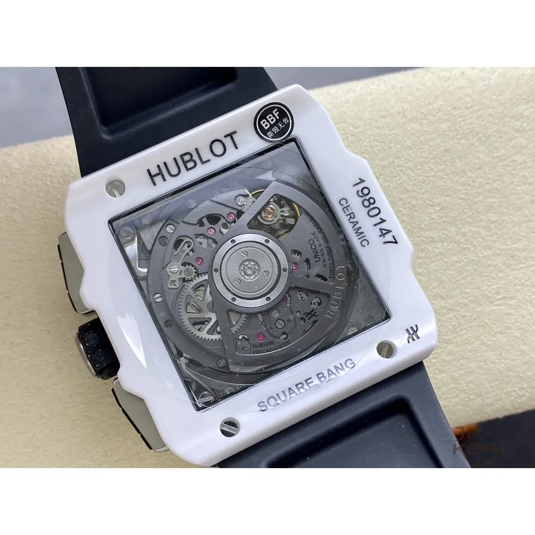 ウブロ スクエア・バン ウニコ 821.HX.0170.RX|ホワイトセラミック 42mm 【BBF工場製高品質コピー腕時計】 - 画像 (8)